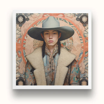Jacy - Native American Gay Cowboy Art Print / Canvas, Dandy Gay Cowboy, Gay Native American, Native American Cowboy