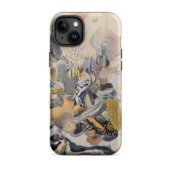 Jamboree - Surreal Desert Cacti Art Phone Case Iphone 15 Plus / Matte Iphone Case Abstract Coral Reef Design Surreal Desert Cacti, Cacti