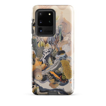 Jamboree - Surreal Desert Cacti Art Phone Case Samsung Galaxy S20 Ultra / Gloss Vibrant Artistic Phone Case Detailed Illustration Cacti