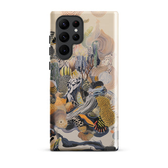 Jamboree - Surreal Desert Cacti Art Phone Case Samsung Galaxy S22 Ultra / Gloss Vibrant Abstractly Illustrated Phone Case Surreal Collage