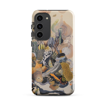 Jamboree - Surreal Desert Cacti Art Phone Case Samsung Galaxy S23 Plus / Gloss Vibrant Abstractly Illustrated Phone Case Mix Earthy Tones