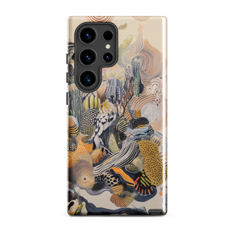 Jamboree - Surreal Desert Cacti Art Phone Case Samsung Galaxy S24 Ultra / Gloss Vibrant Abstractly Illustrated Phone Case Surreal