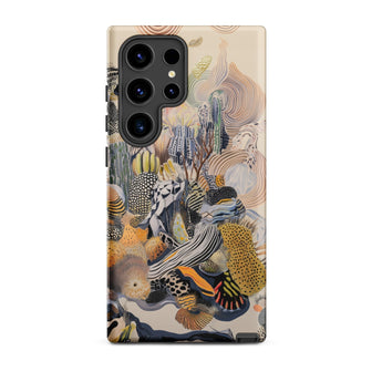 Jamboree - Surreal Desert Cacti Art Phone Case Samsung Galaxy S24 Ultra / Matte Vibrant Abstractly Illustrated Phone Case Surreal Desert