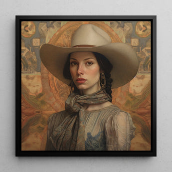 Jamie - Femme-lesbischer Cowgirl-Kunstdruck / Leinwand, 12x12’’ / 31x31cm / Schwarzer Rahmen, Poster, Drucke & visuelle Kunstwerke, Toby Leon