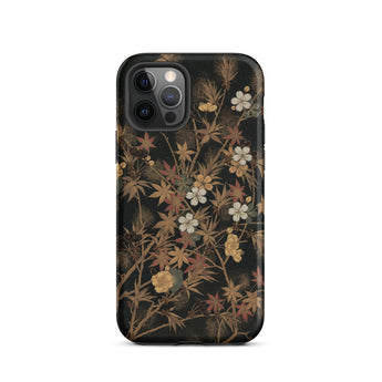 Japanese Autumn Flowers - G.a. Audsley iPhone-hoesje, 12 Pro / Mat, mobiele telefoonhoesjes, Toby Leon