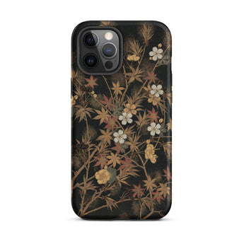 Japanese Autumn Flowers - G.a. Audsley iPhone-hoesje, 12 Pro Max / Mat, mobiele telefoonhoesjes, Toby Leon