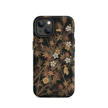 Japanese Autumn Flowers - G.a. Audsley iPhone-hoesje, 14 / Mat, mobiele telefoonhoesjes, Toby Leon