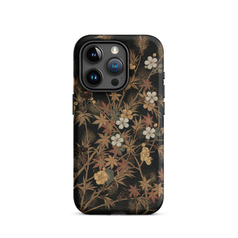 Japanese Autumn Flowers - G.a. Audsley iPhone-hoesje, 15 Pro / Mat, mobiele telefoonhoesjes, Toby Leon