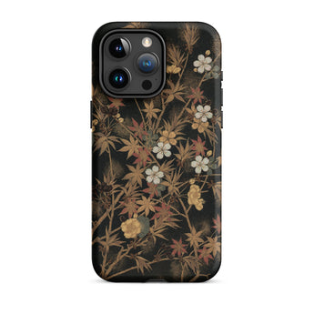 Japanese Autumn Flowers - G.a. Audsley iPhone-hoesje, 15 Pro Max / Mat, mobiele telefoonhoesjes, Toby Leon