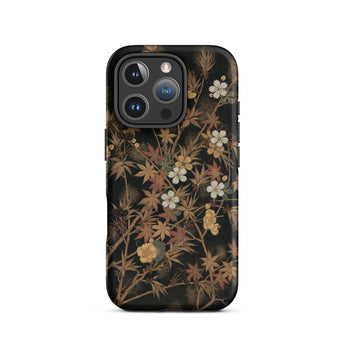 Japanese Autumn Flowers - G.a. Audsley iPhone-hoesje, 16 Pro / Mat, mobiele telefoonhoesjes, Toby Leon