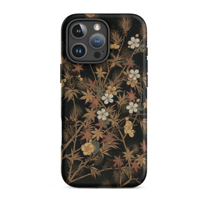 Japanese Autumn Flowers - G.a. Audsley Iphone Case, 16 Pro Max / Matte, Floral Patterned Phone Case