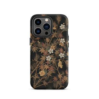 Japanese Autumn Flowers - G.a. Audsley Phone Case Iphone 13 Pro / Matte Floral Patterned Phone Case Japanese Autumn Flowers, George Ashdown