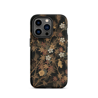 Japanese Autumn Flowers - G.a. Audsley Phone Case Iphone 14 Pro / Matte Floral-patterned Phone Case Japanese Autumn Flowers, George Ashdown