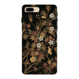 Japanese Autumn Flowers - G.a. Audsley Phone Case Iphone 8 Plus / Matte Floral-patterned Phone Case Gold Brown White Flowers Black Japanese