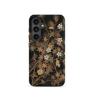 Japanese Autumn Flowers - G.a. Audsley Samsung Case, Galaxy S24 / Matte, Black Phone Case Botanical Pattern Light-colored Flowers