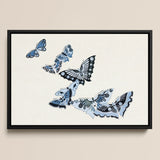 Japanese Blue Butterflies too - Kamisaka Sekka Art Print / Canvas, 18x12’’ / 46x31cm / Black Frame, Posters Prints & Visual Artwork, Toby