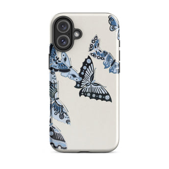Japanese Blue Butterflies - Kamisaka Sekka Phone Case, Iphone 16 Plus / Matte, Mobile Cases, Toby Leon