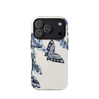 Japanese Blue Butterflies - Kamisaka Sekka Phone Case, Iphone 17 Pro / Matte, Mobile Cases, Toby Leon