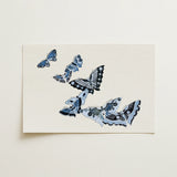 Japanese Blue Butterflies - Kamisaka Sekka Meiji Art Print / Canvas, 18x12’’ / 46x31cm / Unframed / no Border, Posters Prints & Visual