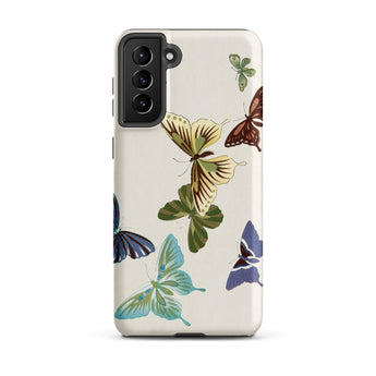 Japanese Butterflies 1 - Kamisaka Sekka Phone Case Samsung Galaxy S21 Plus / Matte Beige Smartphone Case Adorned Vibrant Illustrated