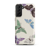 Japanese Butterflies 2 - Kamisaka Sekka Phone Case Samsung Galaxy S21 Plus / Matte Beige Adorned Colorful Textured Butterfly Designs