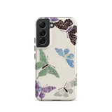 Japanese Butterflies 2 - Kamisaka Sekka Phone Case Samsung Galaxy S22 / Matte Whimsical Pattern Colors Green Blue Sekka’s, Iphone, Delicate