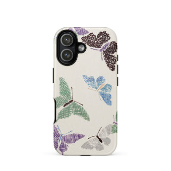 Japanese Butterflies 2 - Kamisaka Sekka Phone Case Iphone 17 / Matte Iphone 12 Case Butterfly Design Multi-colors White Background Kamisaka
