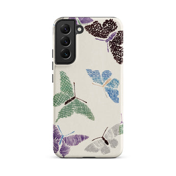 Japanese Butterflies 2 - Kamisaka Sekka Phone Case Samsung Galaxy S22 Plus / Matte Cream-colored Phone Case Adorned Whimsical Pattern