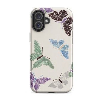 Japanese Butterflies - Kamisaka Sekka Iphone Case, 16 Plus / Matte, Butterfly-patterned Phone Case
