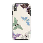 Japanese Butterflies - Kamisaka Sekka Iphone Case, Xs Max / Matte, Phone Case Pattern Sketched Butterflies Blue Green Purple