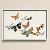 Japanese Butterflies - Kamisaka Sekka Kacho-e Art Print / Canvas, 18x12’’ / 46x31cm / White Frame, Posters Prints & Visual Artwork, Toby