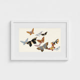 Japanese Butterflies - Kamisaka Sekka Kacho-e Art Print / Canvas Framed Artwork Collection Colorful Intricately Patterned Hues, Chō Senshu,