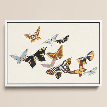 Japanese Butterflies - Kamisaka Sekka Kacho-e Art Print / Canvas Framed Artwork Collection Intricately Illustrated Butterflies Vibrant
