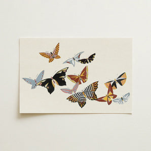 Japanese Butterflies - Kamisaka Sekka Kacho-e Art Print / Canvas Rectangular Art Print Collection Intricately Designed Butterflies Colors