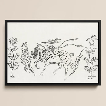 Japanese Deer - Taguchi Tomoki Fine Art Print / Canvas, 18x12’’ / 46x31cm / Black Frame, Posters Prints & Visual Artwork, Toby Leon