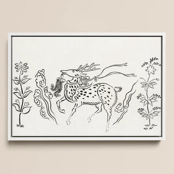 Japanese Deer - Taguchi Tomoki Fine Art Print / Canvas, 18x12’’ / 46x31cm / White Frame, Posters Prints & Visual Artwork, Toby Leon