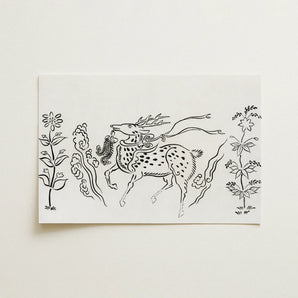 Japanese Deer - Taguchi Tomoki Fine Art Print / Canvas, Taguchi Tomoki, Tsubaki Woodblock, Japanese Deer