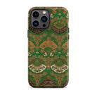 Japanese Fan Pattern - G.a. Audsley Iphone Case, 13 Pro Max / Matte, Green Gold Patterned Phone Case