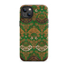 Japanese Fan Pattern - G.a. Audsley Iphone Case, 14 Plus / Matte, Green Brown Patterned Phone Case
