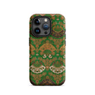 Japanese Fan Pattern - G.a. Audsley Iphone Case, 15 Pro / Matte, Green Brown Patterned Phone Case