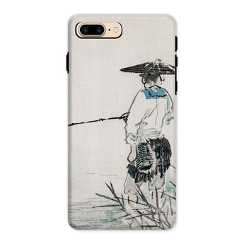 Japanese Fisherman - Kōno Bairei Iphone Case, 8 Plus / Matte, Phone Case Traditional Asian Ink Painting Fisherman Conical