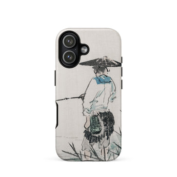 Japanese Fisherman - Kono Bairei Phone Case Iphone 12 Pro Max Case Japanese-inspired Design Umbrella Kōno Bairei’s Masterful Woodblock