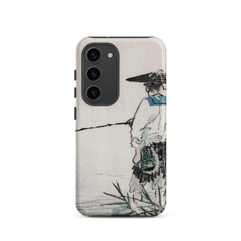 Japanese Fisherman - Kono Bairei Phone Case Sleek Light Gray Phone Case Traditional Ink-wash Painting Kōno Bairei’s Masterful Woodblock