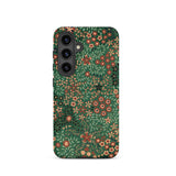 Japanese Floral Pattern - G.a. Audsley Phone Case Samsung Galaxy S24 / Matte Green Floral Phone Case Intricate Patterns Red Beige Audsley
