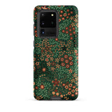 Japanese Floral Pattern - G.a. Audsley Phone Case Samsung Galaxy S20 Ultra / Matte Vibrant Green Phone Case Adorned Dense Pattern Orange
