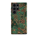 Japanese Floral Pattern - G.a. Audsley Phone Case Samsung Galaxy S23 Ultra / Matte Vibrant Green Phone Case Adorned Dense Pattern Red