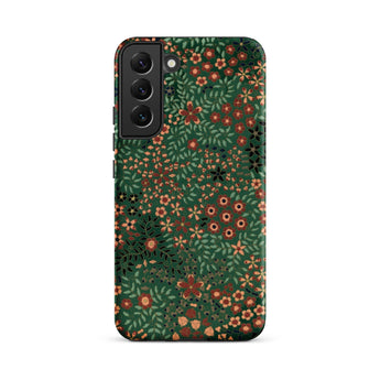 Japanese Floral Pattern - G.a. Audsley Phone Case Samsung Galaxy S22 Plus / Matte Dark Green Adorned Dense Vintage-style Iphone,
