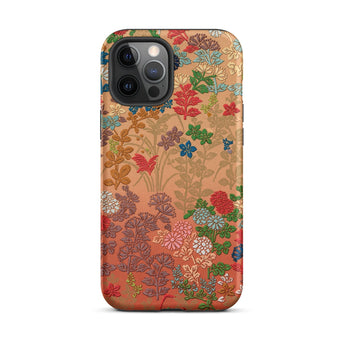 Japanese Flower Fan Pattern 1 - G.a. Audsley Phone Case Iphone 12 Pro Max / Matte Floral Patterned Phone Case Twilight Meadow Unfurls,