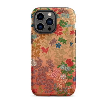Japanese Flower Fan Pattern 1 - G.a. Audsley Phone Case Iphone 14 Pro Max / Matte Floral Patterned Phone Case Twilight Meadow Unfurls,