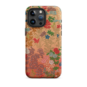 Japanese Flower Fan Pattern 1 - G.a. Audsley Phone Case Iphone 15 Pro Max / Matte Floral Patterned Phone Case Twilight Meadow Unfurls,